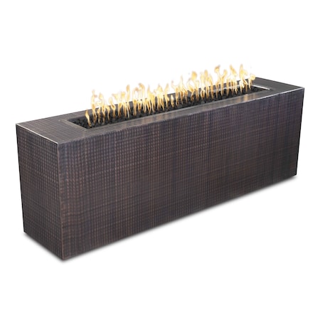 The Outdoor Plus 72 Rectangular Carmen Fire Pit - Copper - Plug & Play Electronic Ignition - Liquid Propane OPT-CRMCPR7224EKIT-LP